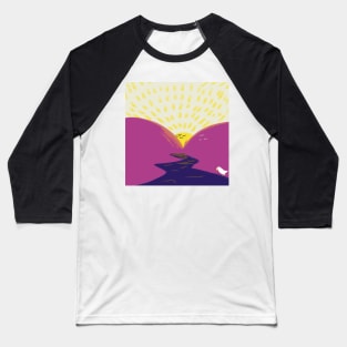 Yellow sunset and purple hills Baseball T-Shirt